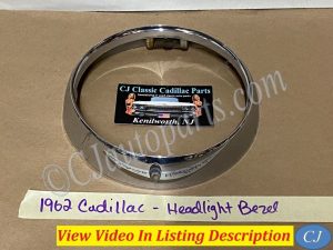 OEM 1962 Cadillac Deville Fleetwood Eldorado HEADLIGHT CHROME BEZEL DOOR TRIM #3512583/#1477656