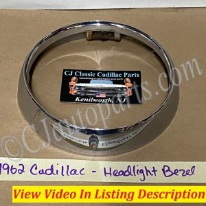 OEM 1962 Cadillac Deville Fleetwood Eldorado HEADLIGHT CHROME BEZEL DOOR TRIM #3512583/#1477656