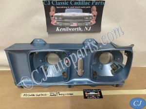 OEM 1971 Cadillac Deville Fleetwood Calais LEFT DRIVER SIDE HEADLIGHT BUCKET HOUSING & CREST EMBLEM #1496555/#3633587