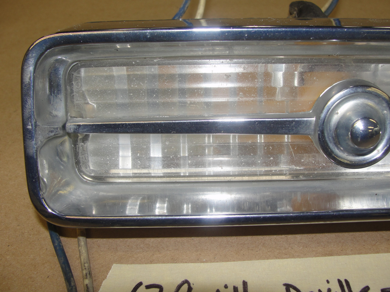 1967 Cadillac Deville Fleetwood Calais GRILL PARK TURN SIGNAL LIGHT LENS CHROME BEZEL TRIM HOUSING #5959174 - Image 2