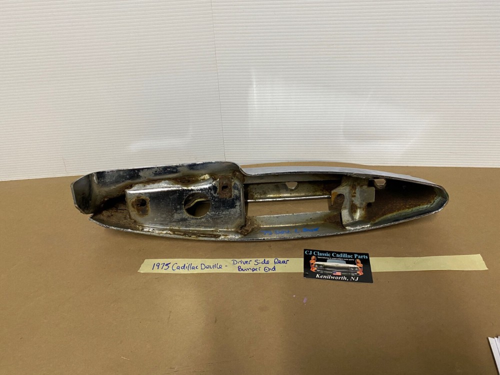OEM 1974 1975 1976 Cadillac Deville Calais Fleetwood LEFT DRIVER SIDE BACK REAR CHROME BUMPER END #3515870 - Image 20