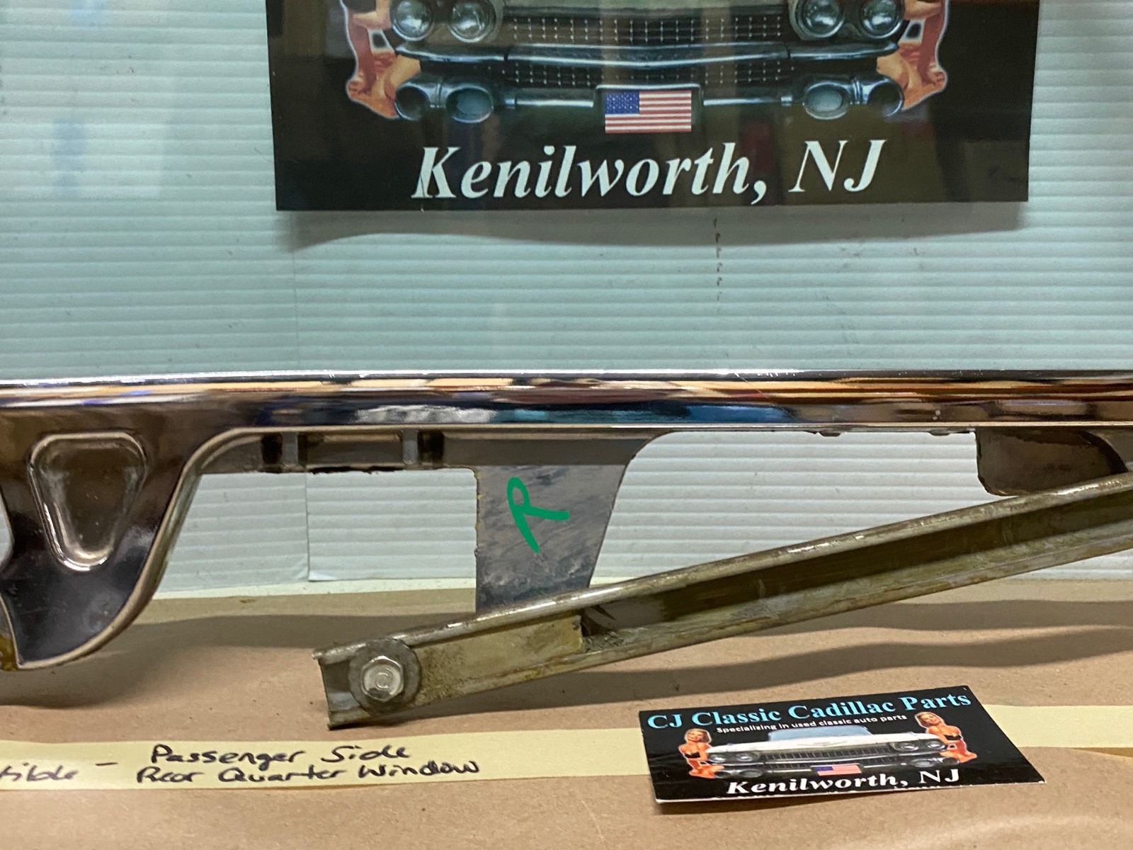 OEM 1962 1963 1964 Cadillac Eldorado Deville Convertible RIGHT REAR QUARTER WINDOW GLASS & FRAME #4439717/#5719066 - Image 20