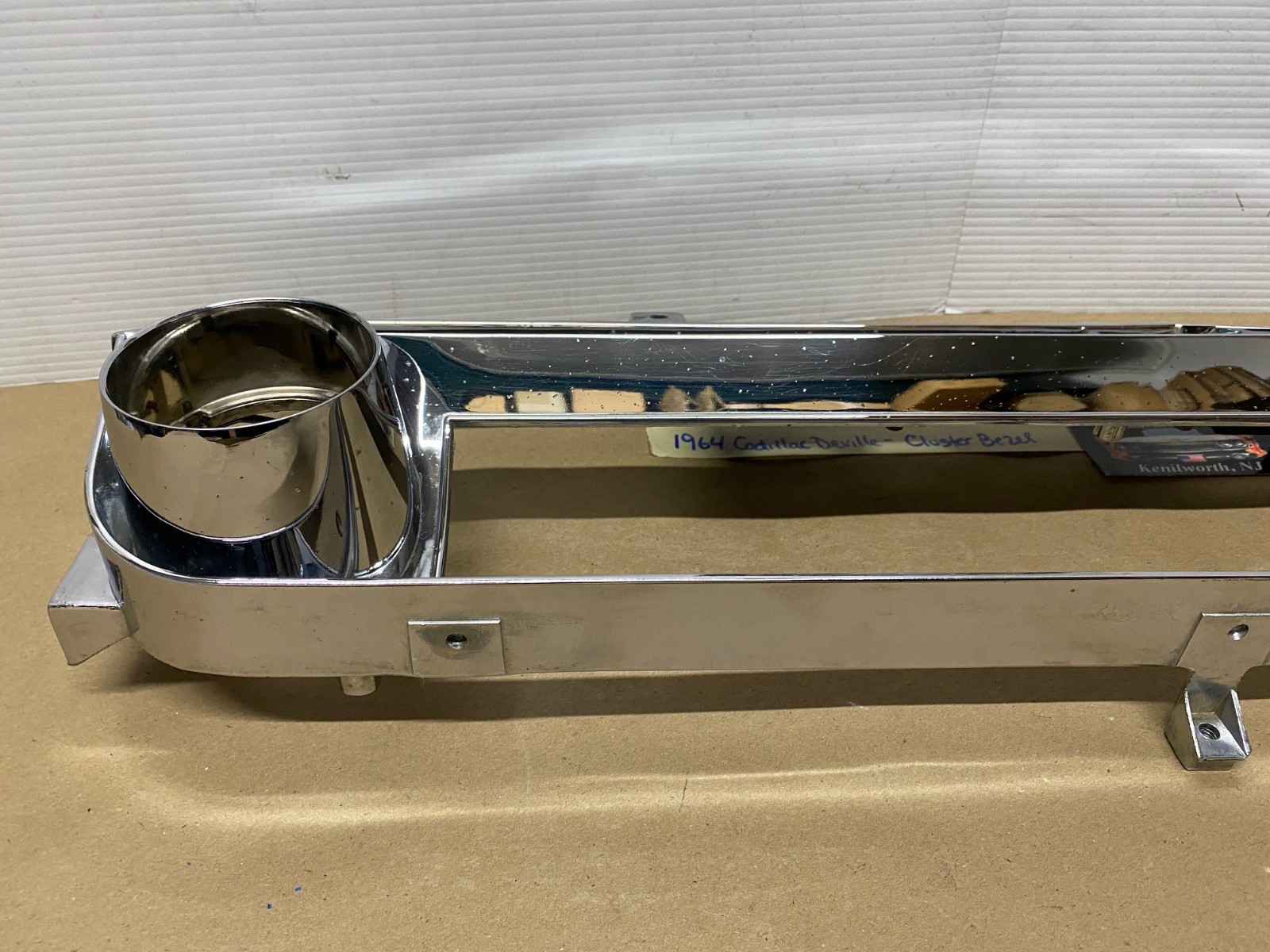 OEM 1963 1964 Cadillac Deville Eldorado Fleetwood CHROME DASH SPEEDOMETER INSTRUMENT CLUSTER BEZEL TRIM #1480814/#1479554 - Image 2