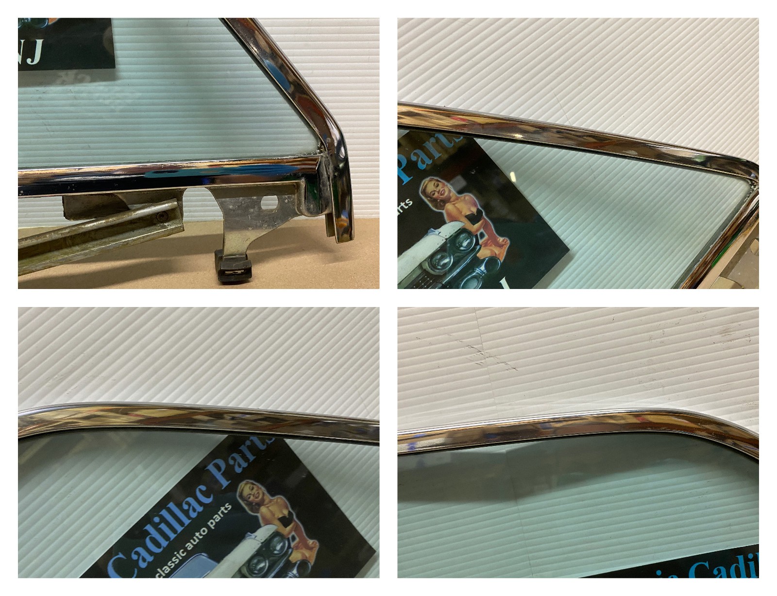 OEM 1962 1963 1964 Cadillac Eldorado Deville Convertible RIGHT REAR QUARTER WINDOW GLASS & FRAME #4439717/#5719066 - Image 21