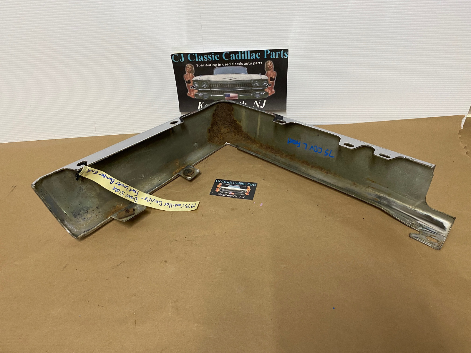OEM 1973 1974 1975 1976 Cadillac Deville Calais Fleetwood Commercial Chassis LEFT DRIVER SIDE FRONT LOWER BUMPER END CORNER #1603644/#3515870 - Image 21