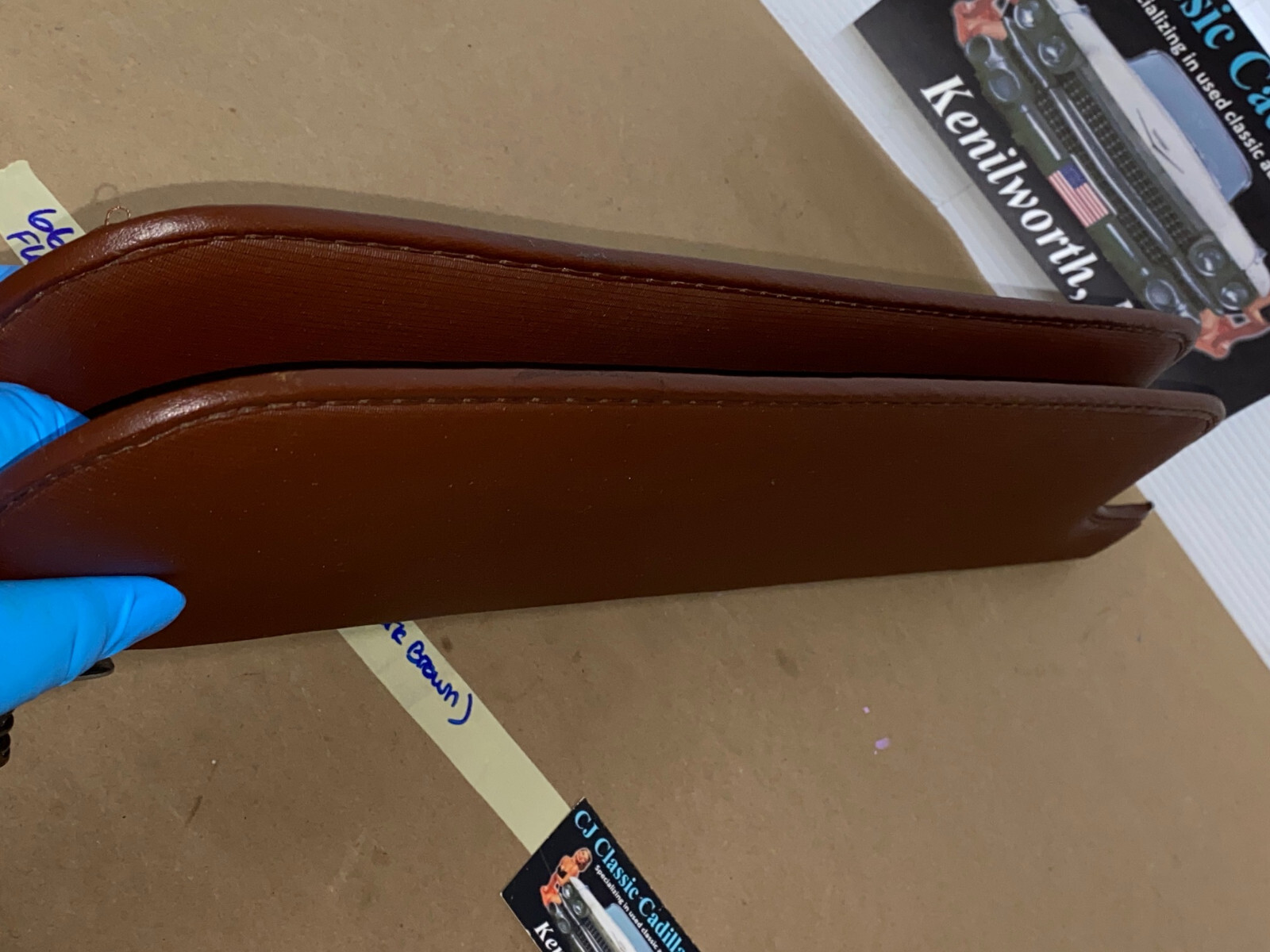 OEM 1965 1966 1978 1968 Cadillac Fleetwood Deville Calais 1967 1968 Eldorado LEFT & RIGHT SUN VISORS WITH HINGES - Dark Brown - Image 21