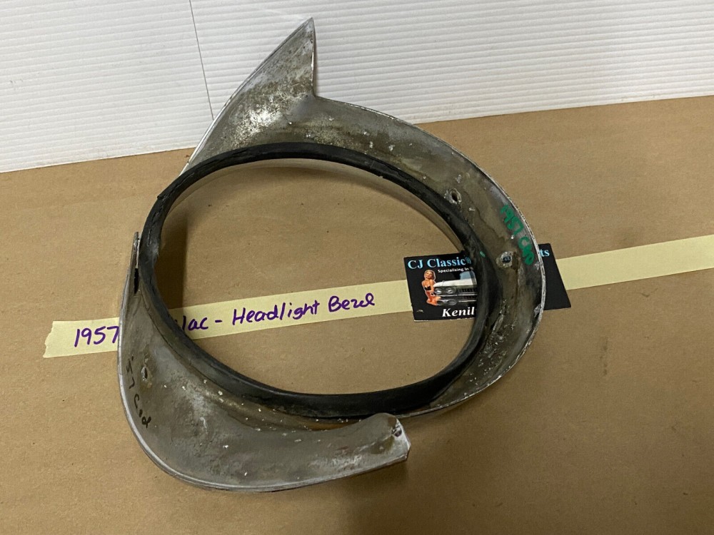 OEM 1957 Cadillac Eldorado Deville Fleetwood CHROME HEADLIGHT BEZEL TRIM #1466084/#3511047 - Image 22