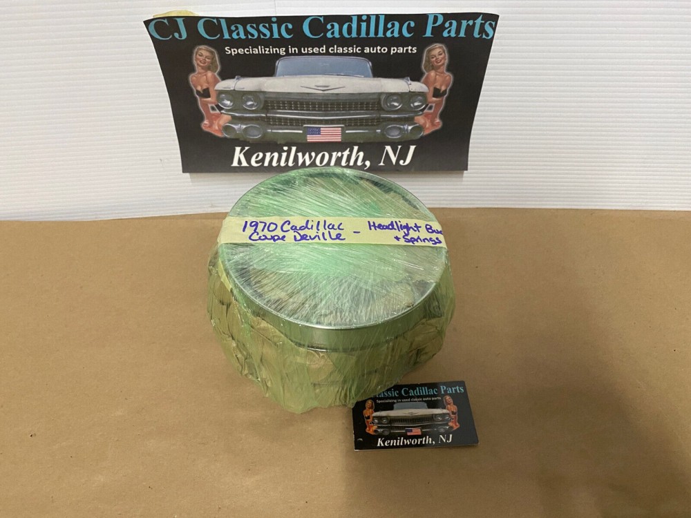 OEM 1969 1970 1971 1972 1973 1974 Cadillac Deville Eldorado Fleetwood Calais LEFT & RIGHT INNER & OUTER HEADLIGHT BUCKETS WITH TRIM RINGS #5963839/#5963840/#5963838 - Image 22