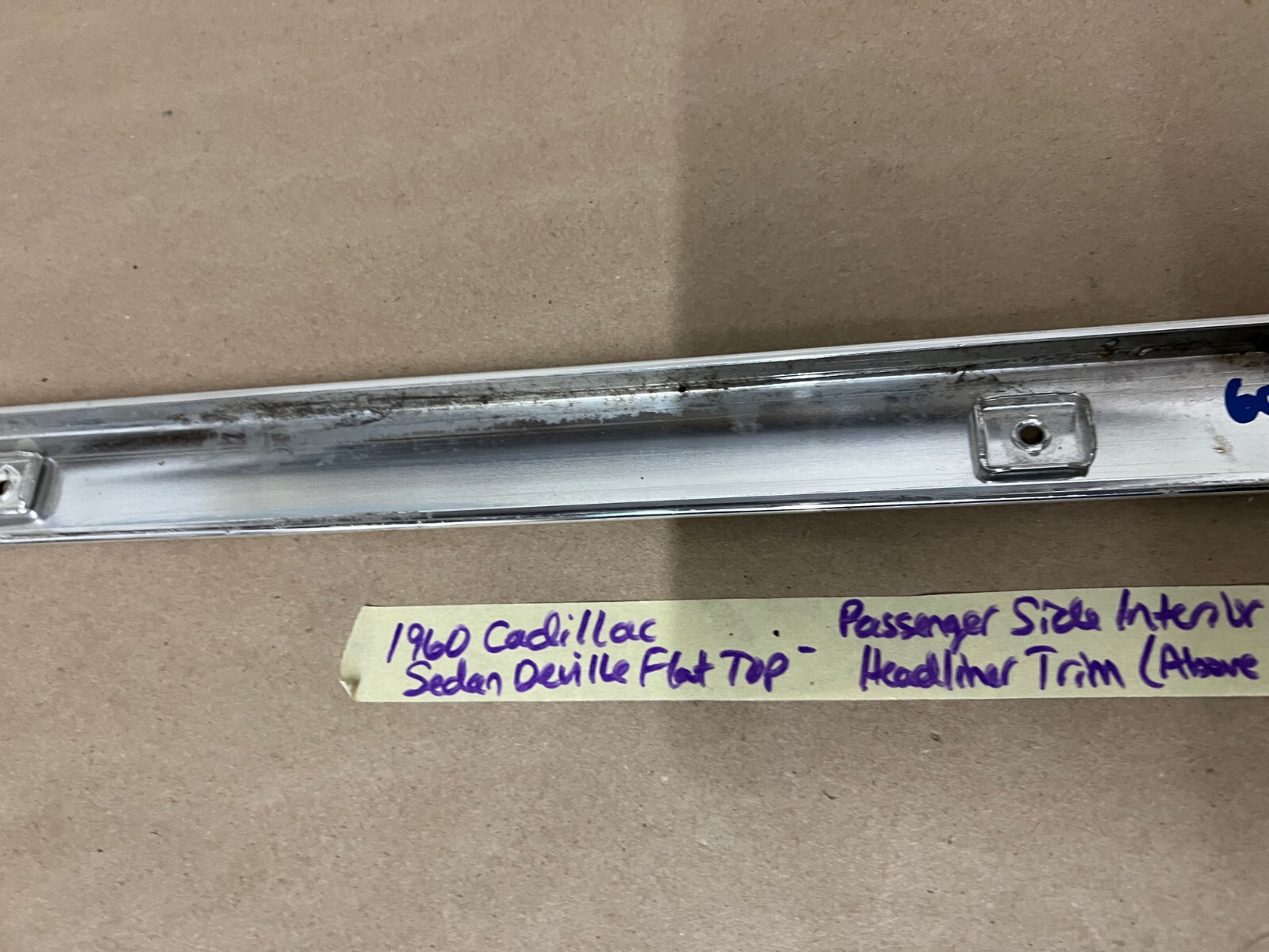 OEM 1959 1960 Cadillac Deville 4 Window 4 Door FLAT TOP INTERIOR RIGHT SIDE HEADLINER TRIM (ABOVE DOORS) #4757726 - Image 22