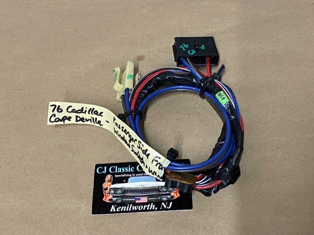 OEM 1976 Cadillac Deville Eldorado Fleetwood Calais RIGHT PASSENGER SIDE FRONT DOOR WINDOW SWITCH WINDOW MOTOR WIRE HARNESS CONNECTOR #3061070 - Image 22