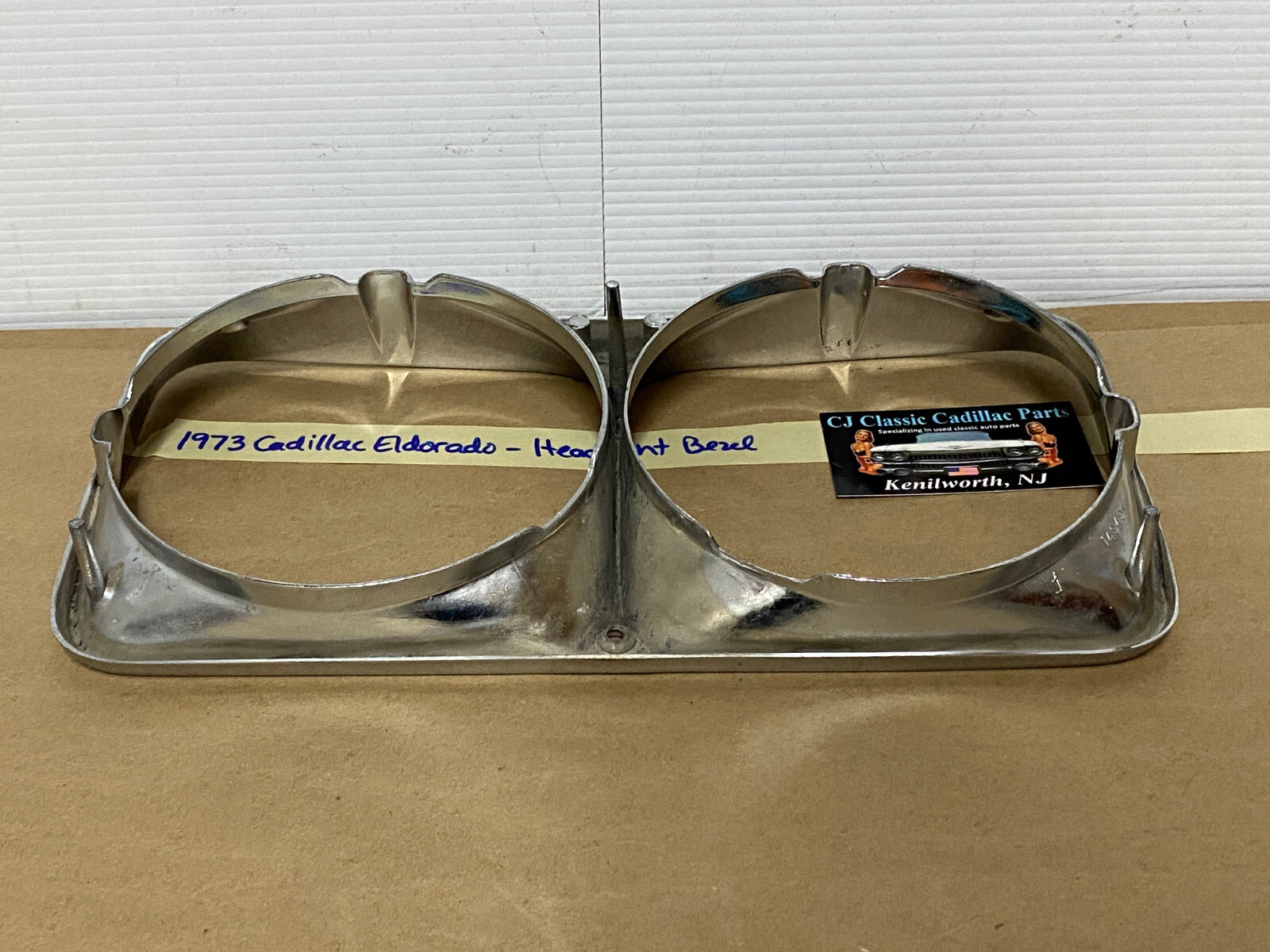 OEM 1971 1973 1974 Cadillac Eldorado HEADLIGHT BEZEL CHROME COVER TRIM #1494987 - Image 22