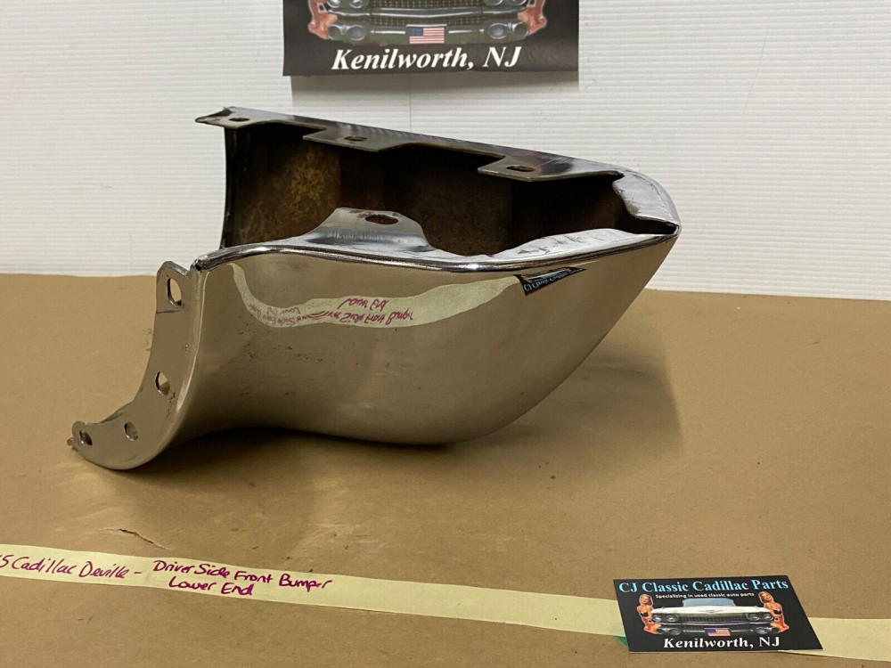 OEM 1965 Cadillac Deville Eldorado Fleetwood Calais LEFT DRIVER SIDE LOWER FRONT BUMPER END #1482255 - Image 23