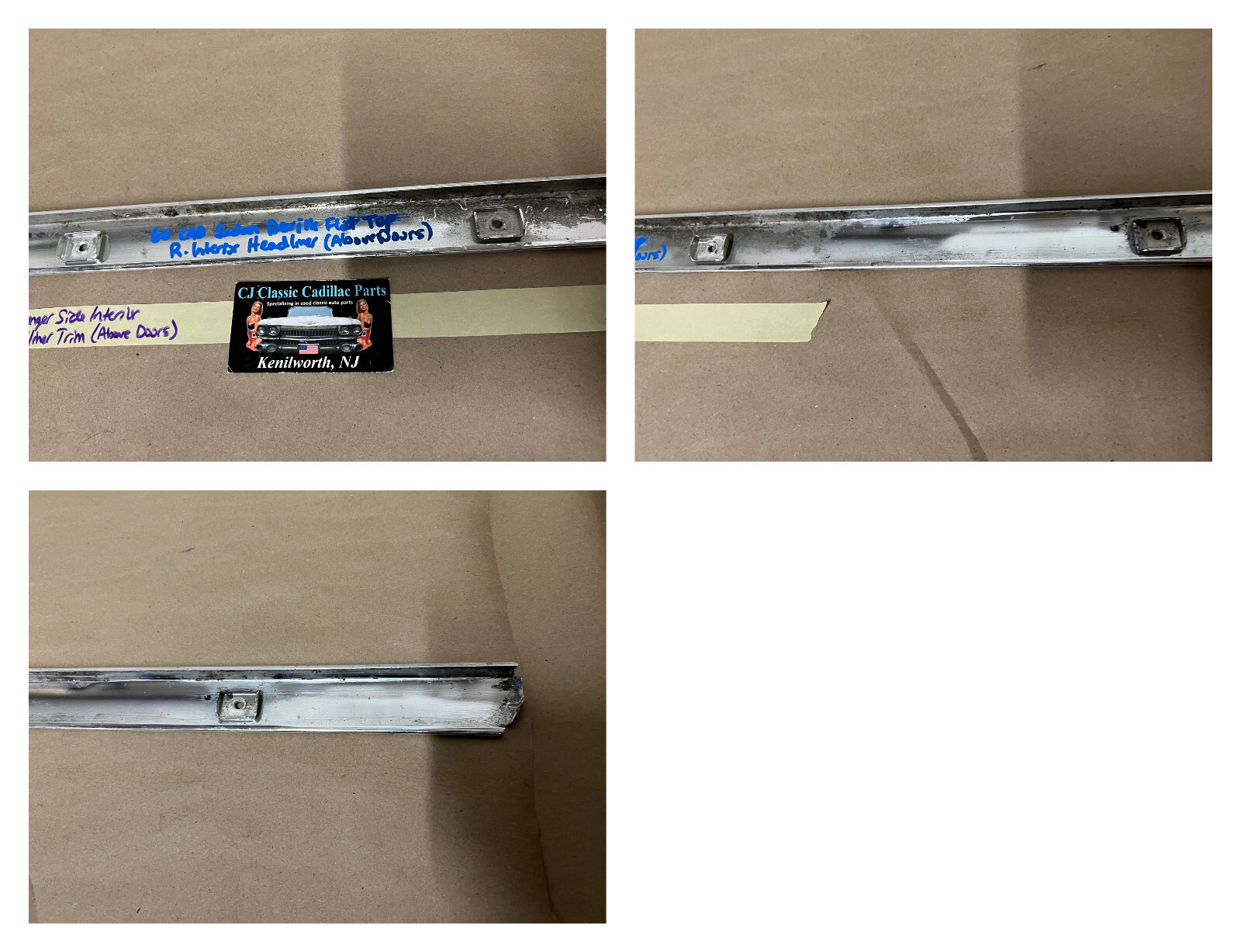 OEM 1959 1960 Cadillac Deville 4 Window 4 Door FLAT TOP INTERIOR RIGHT SIDE HEADLINER TRIM (ABOVE DOORS) #4757726 - Image 23