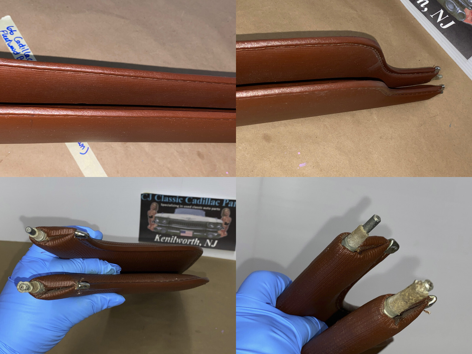 OEM 1965 1966 1978 1968 Cadillac Fleetwood Deville Calais 1967 1968 Eldorado LEFT & RIGHT SUN VISORS WITH HINGES - Dark Brown - Image 23