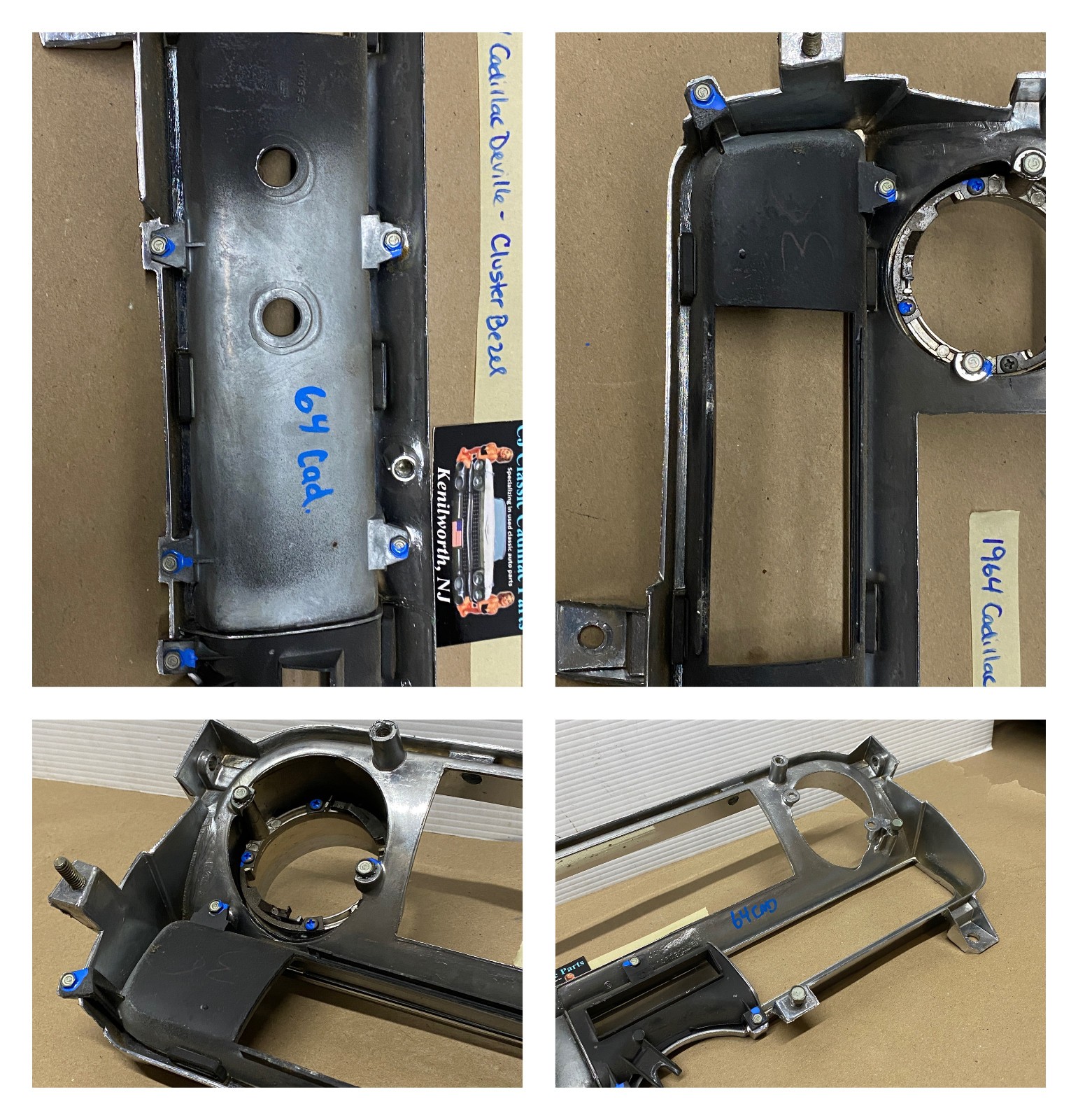 OEM 1963 1964 Cadillac Deville Eldorado Fleetwood CHROME DASH SPEEDOMETER INSTRUMENT CLUSTER BEZEL TRIM #1480814/#1479554 - Image 23