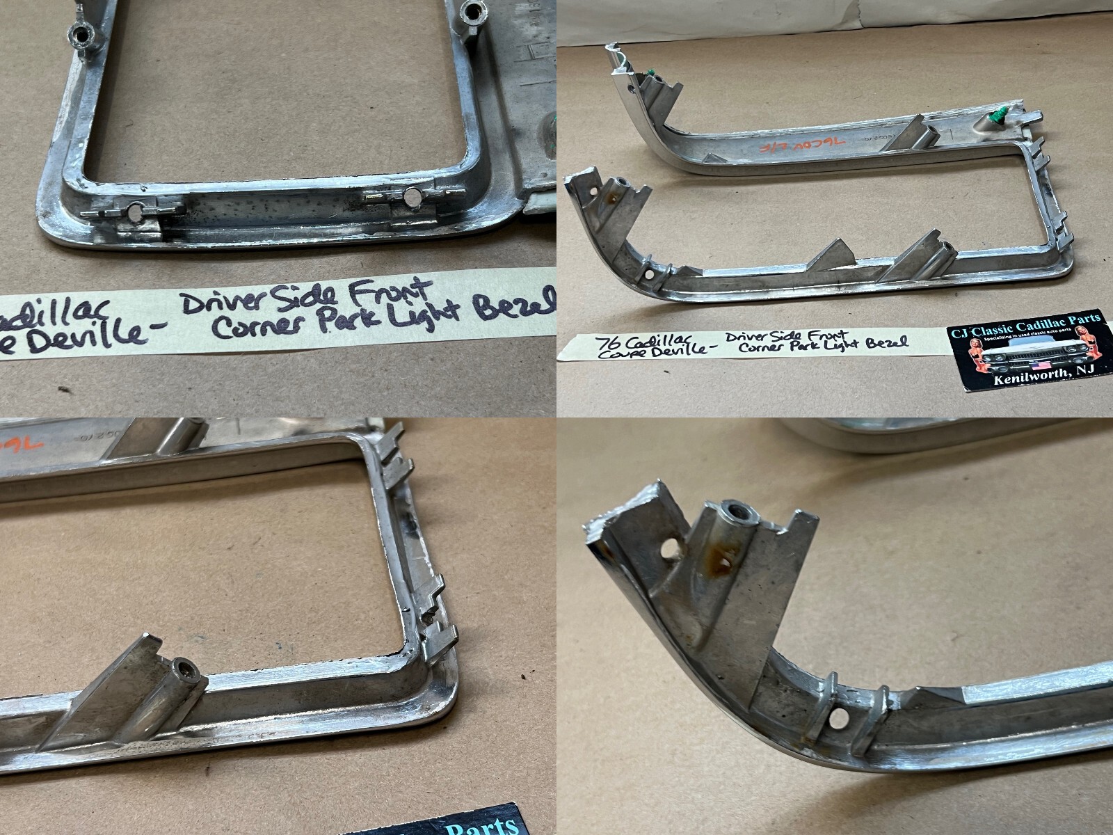 OEM 1975 1976 Cadillac Fleetwood DRIVER SIDE FRONT CORNER TURN SIGNAL PARK LIGHT BEZEL TRIM #1605270 - Image 21