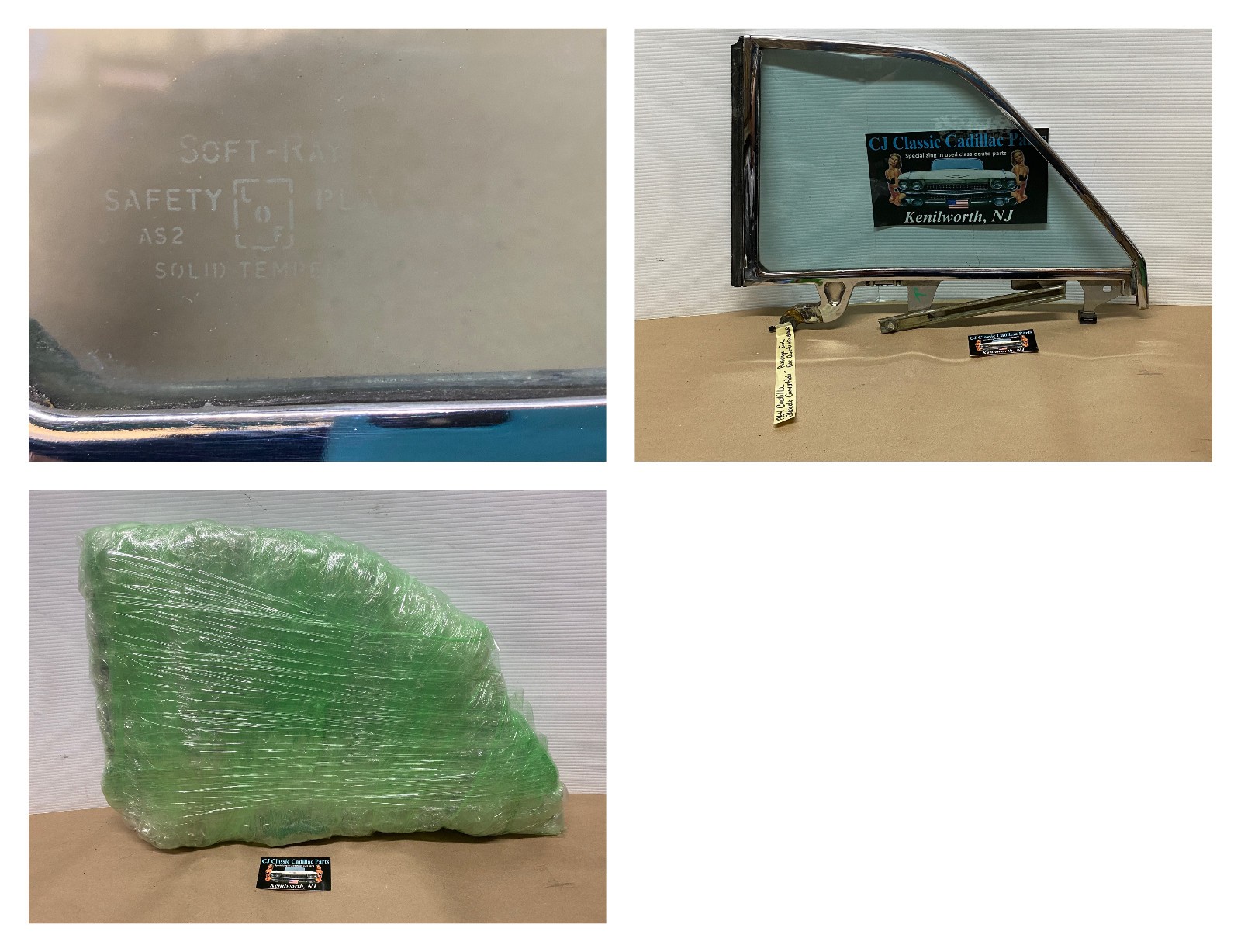 OEM 1962 1963 1964 Cadillac Eldorado Deville Convertible RIGHT REAR QUARTER WINDOW GLASS & FRAME #4439717/#5719066 - Image 24