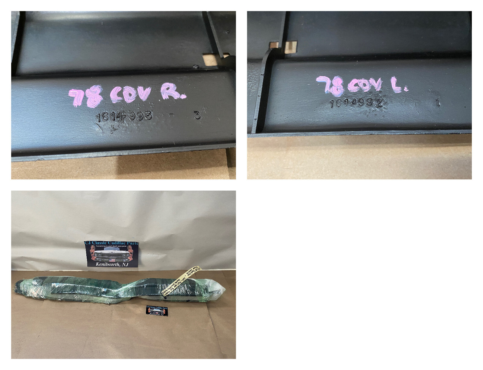 OEM 1977 1978 1979 Cadillac Deville LEFT & RIGHT UPPER RAD SUPPORT SPLASH GUARDS FILLERS PANELS #1614992/#1614993 - Image 23