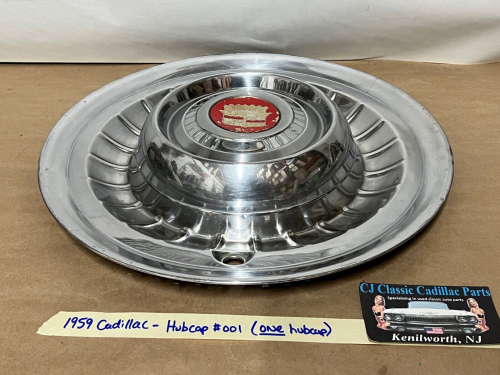 OEM 1958 1959 Cadillac Deville Eldorado Fleetwood 15" HUBCAP WHEEL COVERS (ONE HUBCAP) - Image 2