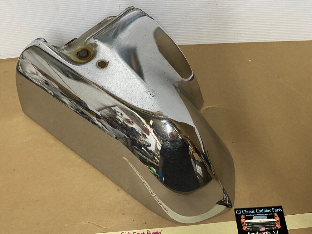 OEM 1965 Cadillac Deville Eldorado Fleetwood Calais LEFT DRIVER SIDE LOWER FRONT BUMPER END #1482255 - Image 2