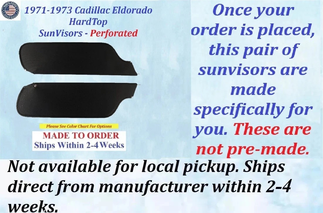 1971 1972 1973 Cadillac Eldorado HardTop SUNVISORS (PAIR) #CAD-SVR-520 - Image 2