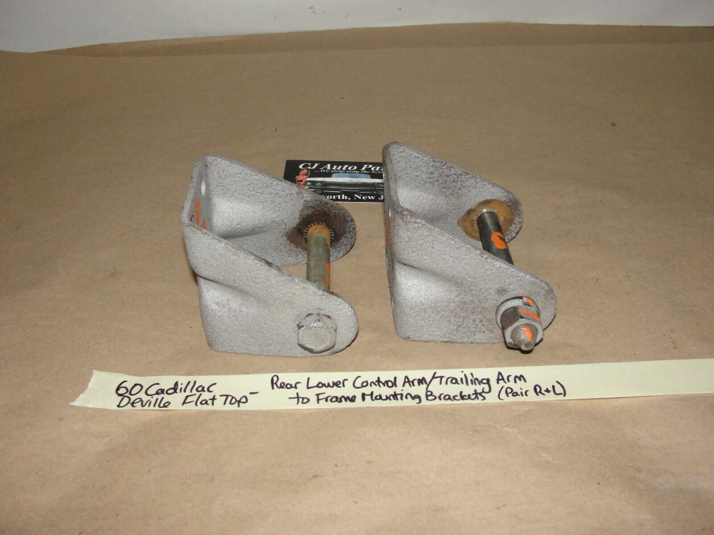 OEM 1960 1961 1962 Cadillac DEVILLE ELDORADO FLEETWOOD PAIR REAR LOWER CONTROL ARM TRAILING ARM TO FRAME MOUNTING BRACKETS WITH BOLT #1473155 - Image 2