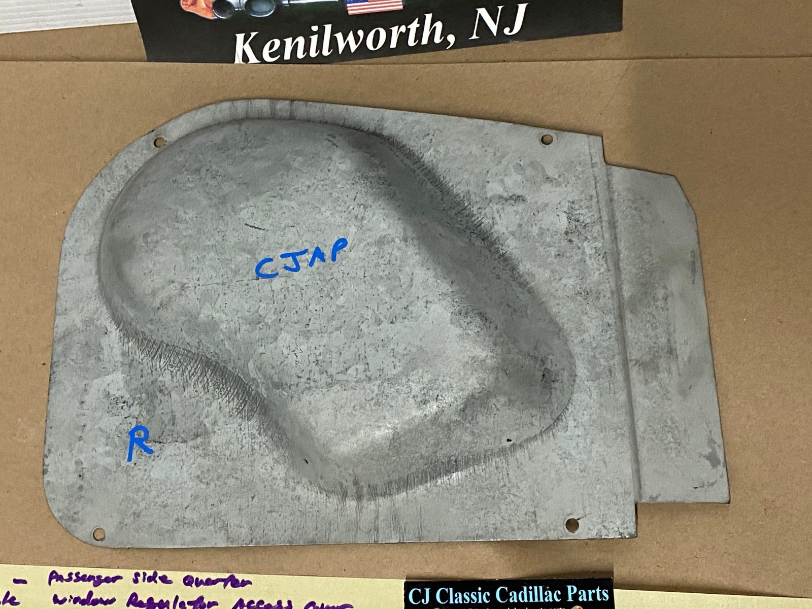OEM 1961 1962 1963 1964 Cadillac Deville Eldorado Convertible Chevrolet Impala Convertible RIGHT PASSENGER SIDE REAR QUARTER WINDOW REGULATOR ACCESS PANEL COVER - Image 11