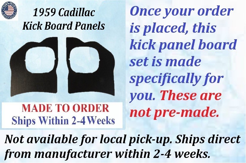 NEW 1959 Cadillac Deville Eldorado Fleetwood WITHOUT A/C Kick Panel Board 2 Piece Set CAD-KPN-200 - Image 3