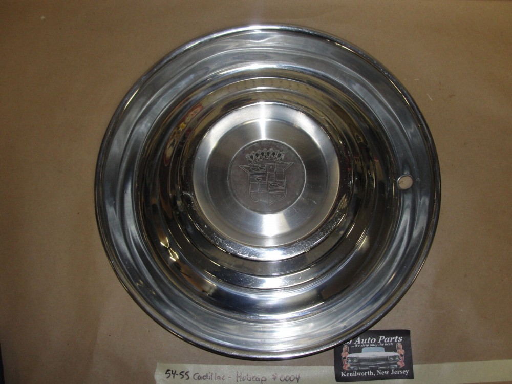 OEM 1954 1955 Cadillac Deville Eldorado Fleetwood 15" HUB CAP HUBCAP WHEEL COVER WITH CREST EMBLEM #0004 - Image 2