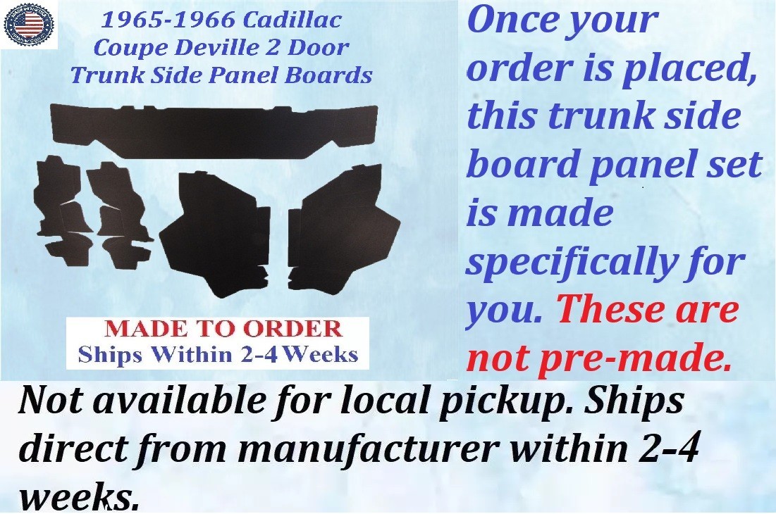 NEW 1965-1966 Cadillac Coupe Deville Hardtop TRUNK SIDE BOARD PANELS #CAD-SDP-280 - Image 2