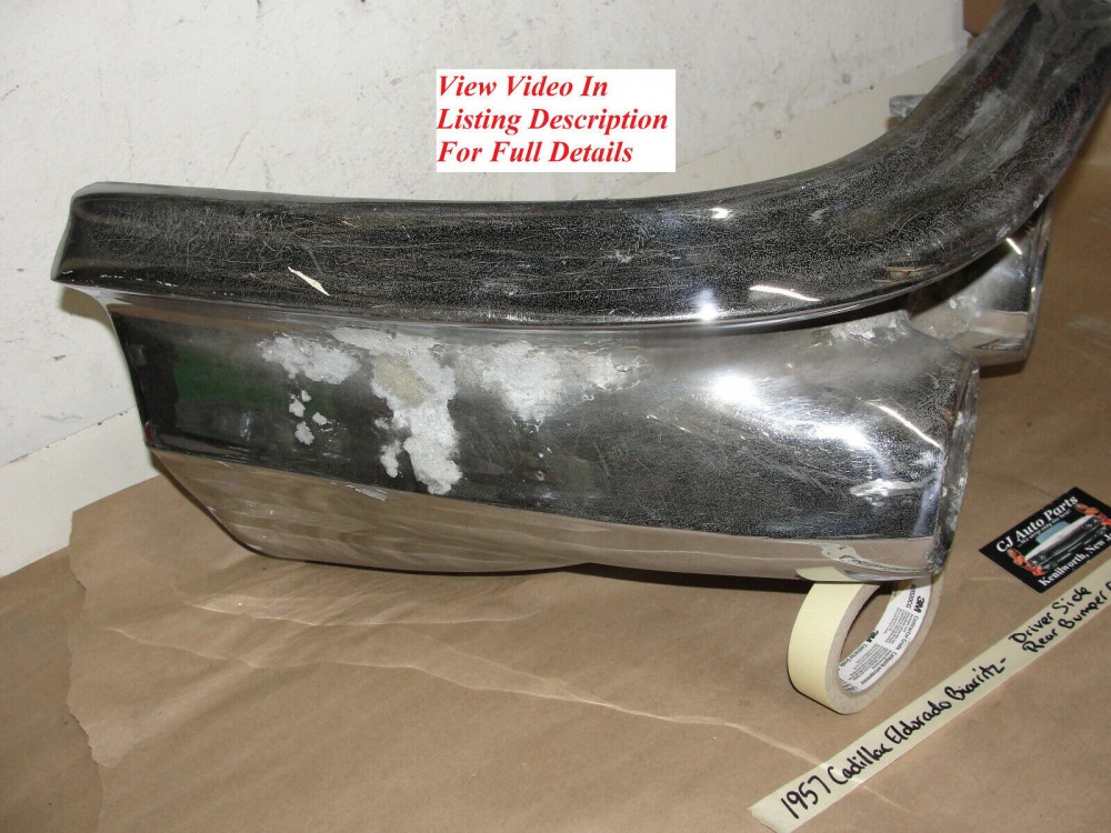 OEM 1957 Cadillac Eldorado Biarritz Seville LEFT DRIVER SIDE BACK REAR BUMPER END - Image 2