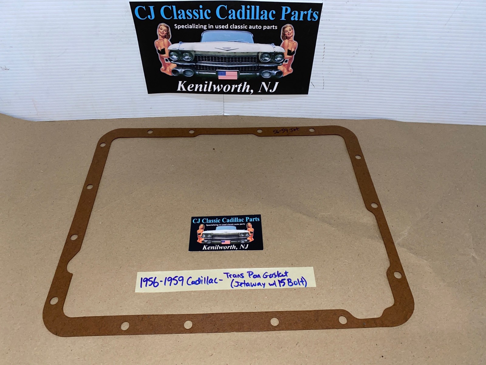 NEW 1956 1957 1958 1959 CADILLAC DEVILLE ELDORADO FLEETWOOD JETAWAY TRANSMISSION TRANS PAN GASKET (15 BOLT) - Image 2