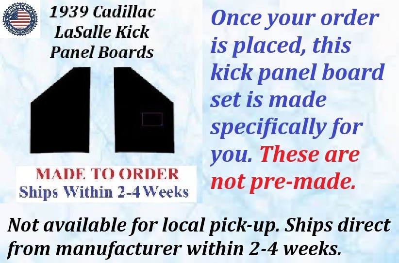 NEW 1939 Cadillac LaSalle Series 50 Kick Panel Board 2 Piece Set CAD-KPN-105 - Image 2