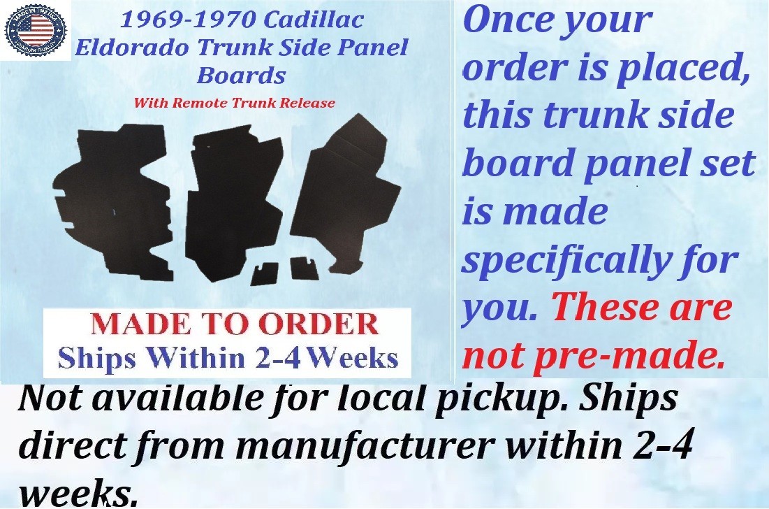 1969 1970 Cadillac Eldorado Hardtop - With Remote Trunk Lock Release - TRUNK SIDE BOARD PANELS #CAD-SDP-326 - Image 2