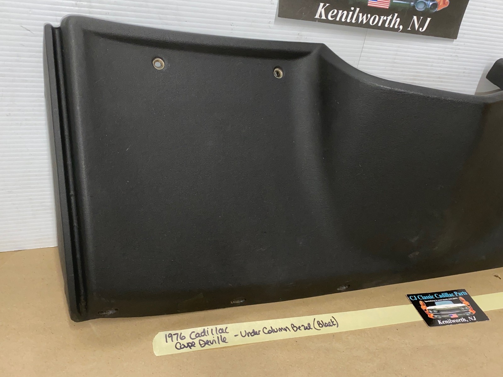 OEM 1974 1975 1976 Cadillac Deville Fleetwood Calais 1974 1975 1976 1977 1978 Eldorado LEFT DASH LOWER UNDER STEERING COLUMN BEZEL TRIM BLACK #3516124 - Image 2