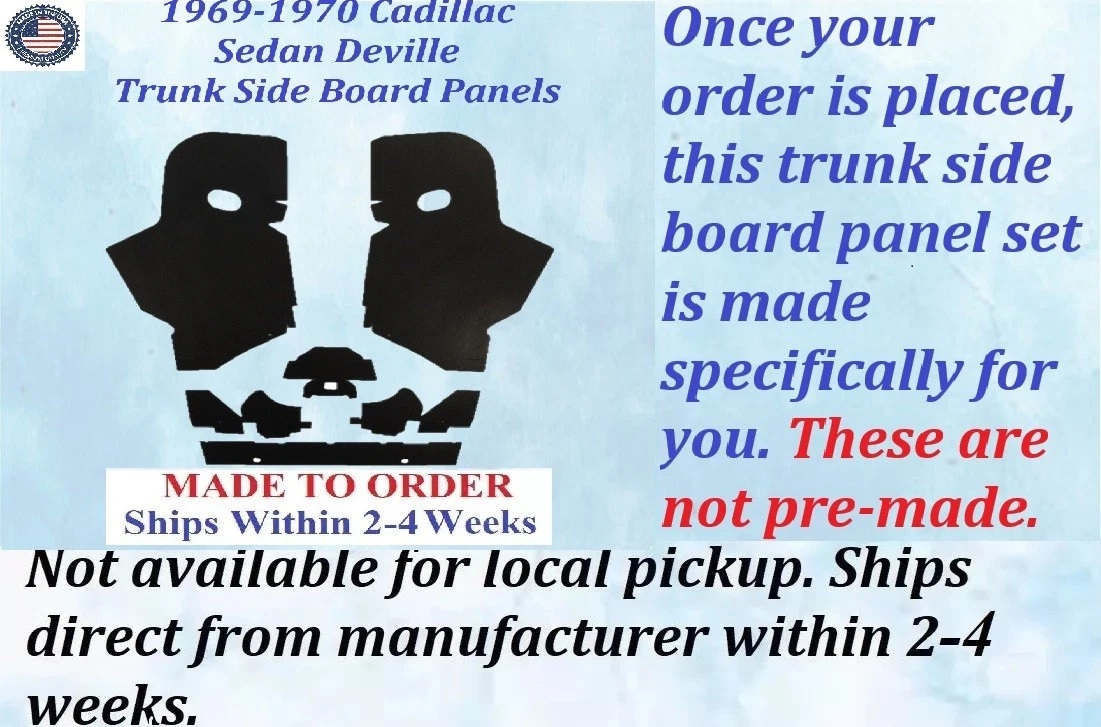 1969 1970 Cadillac Sedan Deville Hardtop TRUNK SIDE BOARD PANELS #CAD-SDP-335 - Image 2