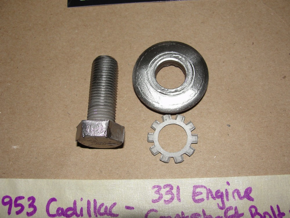 OEM 1948 1949 1950 1951 1952 1953 1954 1955 1956 1957 1958 Cadillac Deville Eldorado Fleetwood 331 ENGINE CRANK CRANKSHAFT BOLT & WASHER #1451724 - Image 2