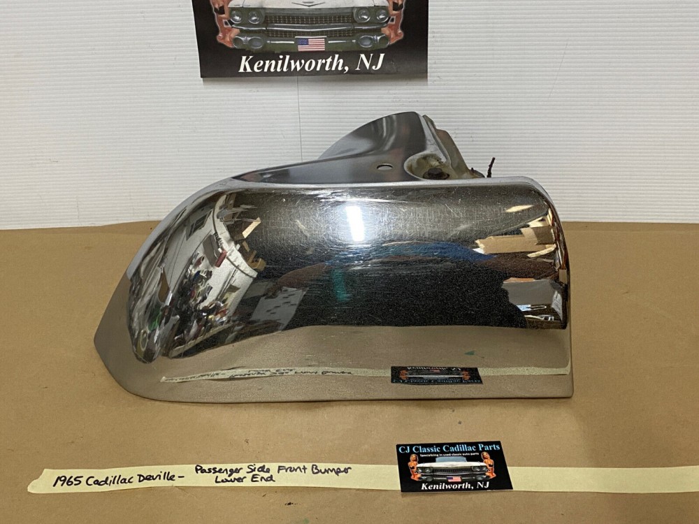 OEM 1965 Cadillac Deville Eldorado Fleetwood Calais RIGHT PASSENGER SIDE LOWER FRONT BUMPER END #1482256 - Image 2
