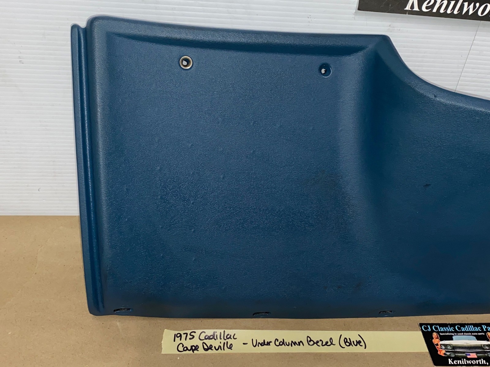 OEM 1974 1975 1976 Cadillac Deville Fleetwood Calais 1974 1975 1976 1977 1978 Eldorado LEFT DASH LOWER UNDER STEERING COLUMN BEZEL TRIM BLUE #3516124 - Image 14