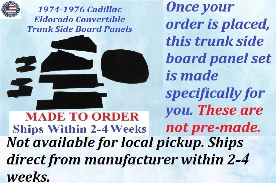 1974 1975 1976 Cadillac Eldorado Convertible TRUNK SIDE BOARD PANELS #CAD-SDP-370 - Image 2