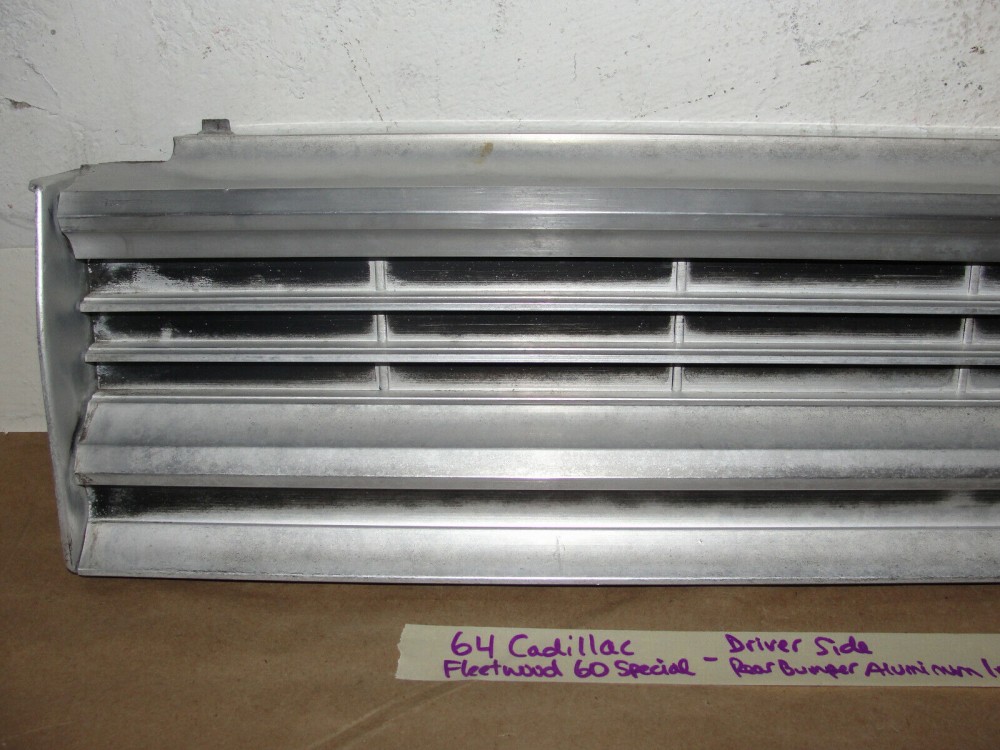 OEM 1964 Cadillac Fleetwood Eldorado LEFT SIDE REAR BUMPER BAR ALUMINUM INSERT TRIM #1481643 - Image 2