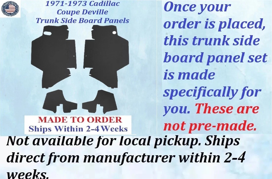 1971 1972 1973 Cadillac Coupe Deville Hardtop TRUNK SIDE BOARD PANELS #CAD-SDP-340 - Image 2