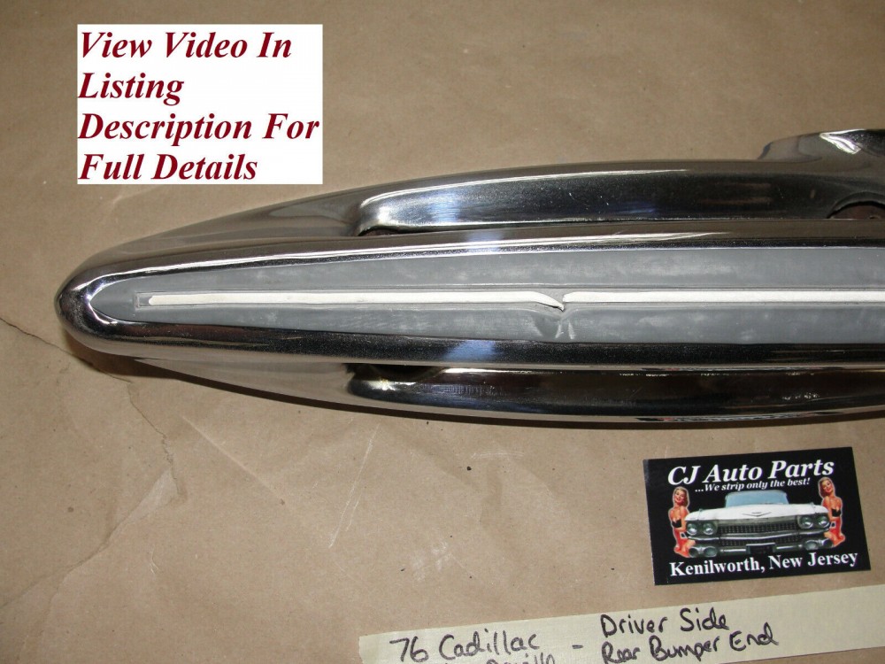 OEM 1974 1975 1976 Cadillac Deville Calais Fleetwood LEFT DRIVER SIDE BACK REAR BUMPER END #3515870 - Image 2