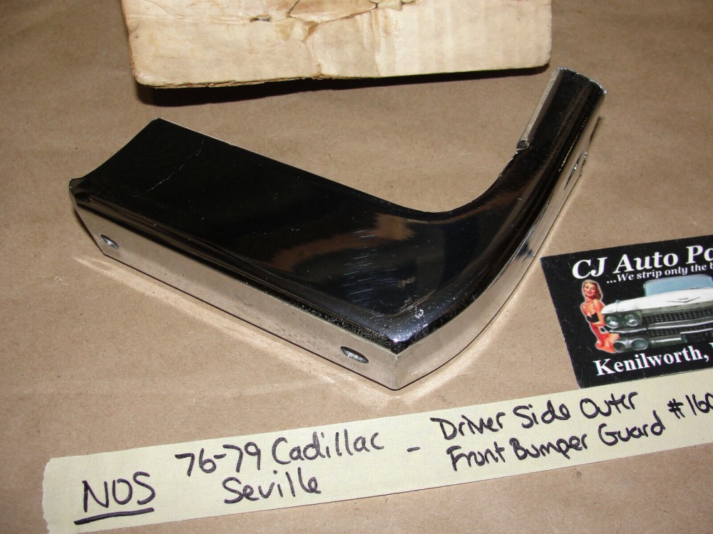 NOS GM ORIGINAL1976 1977 1978 1979 CADILLAC SEVILLE LEFT OUTER FRONT BUMPER GUARD #1608369 - Image 2