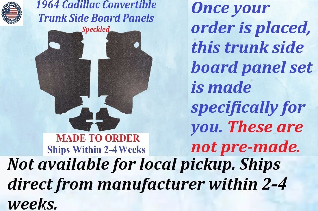NEW 1964 Cadillac Eldorado Deville Convertible TRUNK SIDE BOARD PANELS - Cadillac Speckle - #CAD-SDP-266 - Image 2