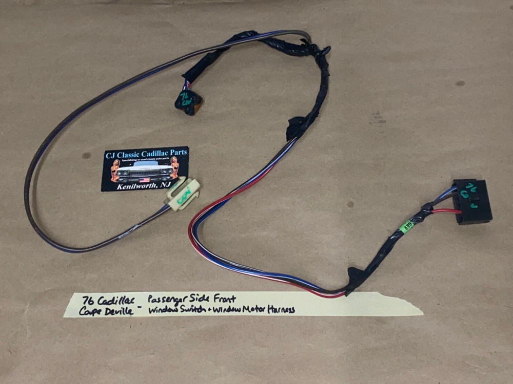 OEM 1976 Cadillac Deville Eldorado Fleetwood Calais RIGHT PASSENGER SIDE FRONT DOOR WINDOW SWITCH WINDOW MOTOR WIRE HARNESS CONNECTOR #3061070 - Image 2
