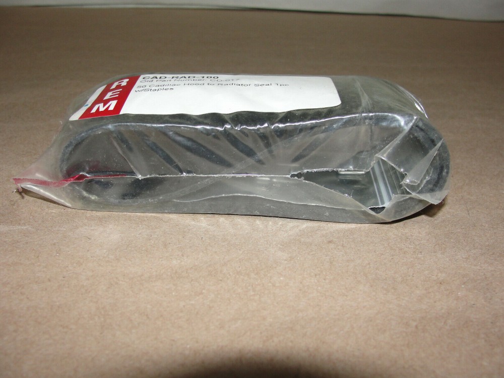NEW 1956 CADILLAC DEVILLE ELDORADO FLEETWOOD HOOD TO RADIATOR SEAL SPLASH GUARD WITH STAPLES - 1 PIECE - Image 2
