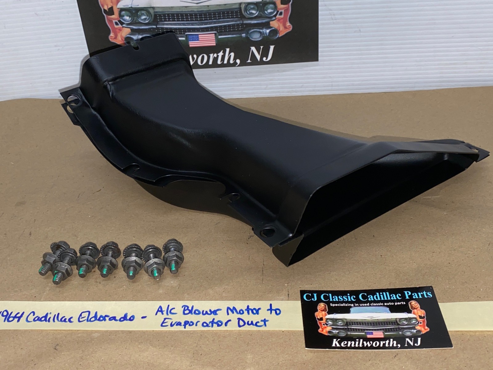 OEM 1963 1964 Cadillac Eldorado Deville Fleetwood A/C BLOWER MOTOR TO EVAPORATOR BOX DUCT W/MOUNTING BOLTS HARDWARE #1481036/#1481035 - Image 2