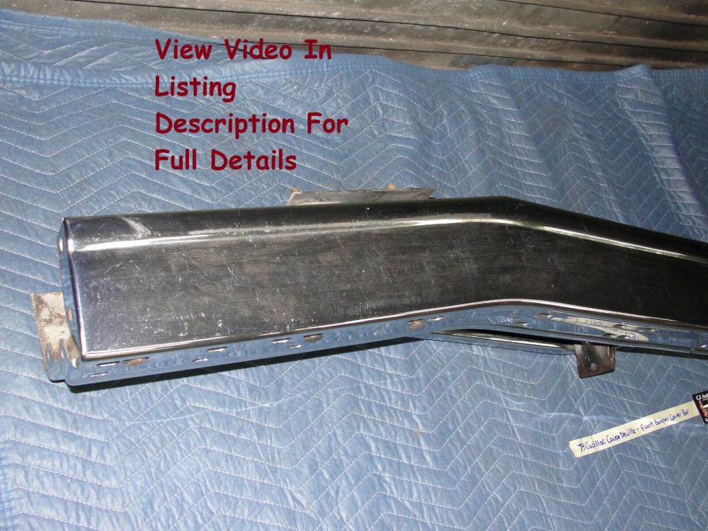 OEM 1977 1978 1979 Cadillac Deville Fleetwood FRONT BUMPER UPPER LOWER CENTER BAR #1609466/#1609467 - Image 2