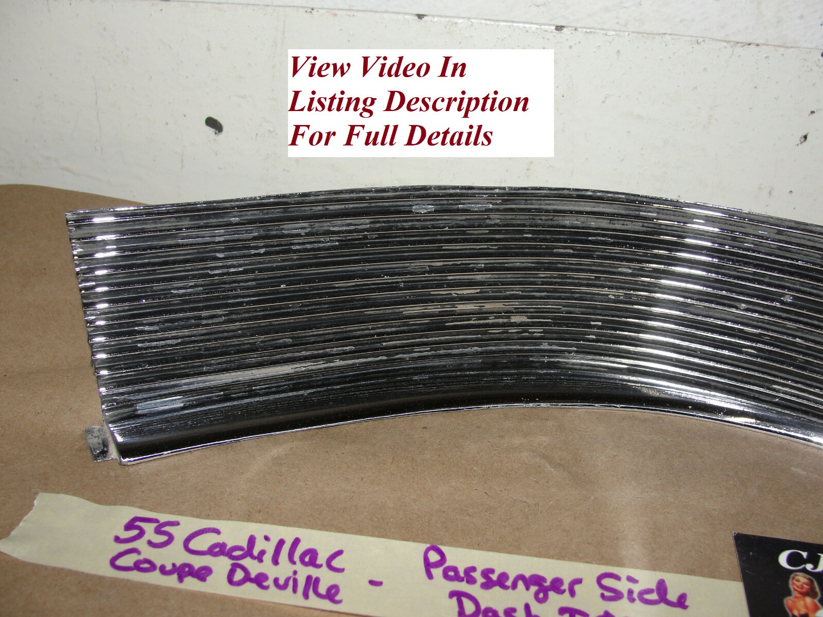 OEM 1955 Cadillac Deville Eldorado Fleetwood RIGHT PASSENGER SIDE CENTER DASH TRIM - Image 2
